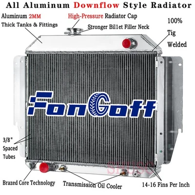 3-Row Aluminum Radiator For 1979-91 Ford E100 E150 E250 E350 Econoline 5.0L 5.8L - Image 1 of 4
