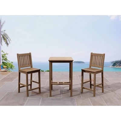Anderson Teak Bahama Avalon 3-Pieces Square Bar Set - Image 1 of 2