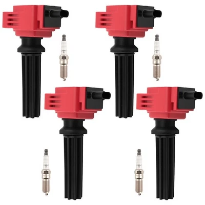 4X Ignition Coils & Spark Plugs Set for Ford Mustang EcoBoost 2.3L 2015-2019 - Image 1 of 4