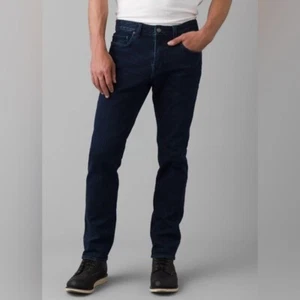 Prana Herren Neu mit Etikett Hillgard dunkle Waschung schmal gerades Bein Jeans Größe 42 x 34 - Bild 1 von 10