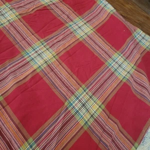 Pottery Barn Blake Plaid Duvet Red Full/ Queen Tartan Christmas Holiday EUC - Picture 1 of 7