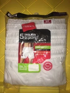 5 paia boxer nuovi HANES senza etichetta - bianchi piccoli (28-30") comfort vita morbida flessibile - Foto 1 di 5