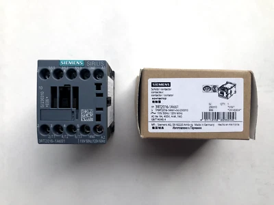 Contactor Siemens 3RT2016-1AK61 3 polos 9 AMP - Bobina de CA 120 voltios - 1 N.O. aux Foto 1 de 2