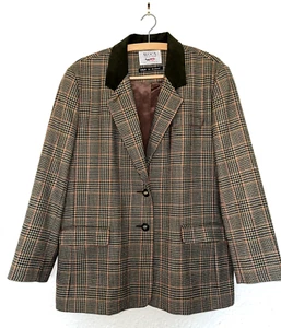 Avoca Ireland - Green Tweed / Check Wool Jacket / Blazer - Large UK 14 - Picture 1 of 5