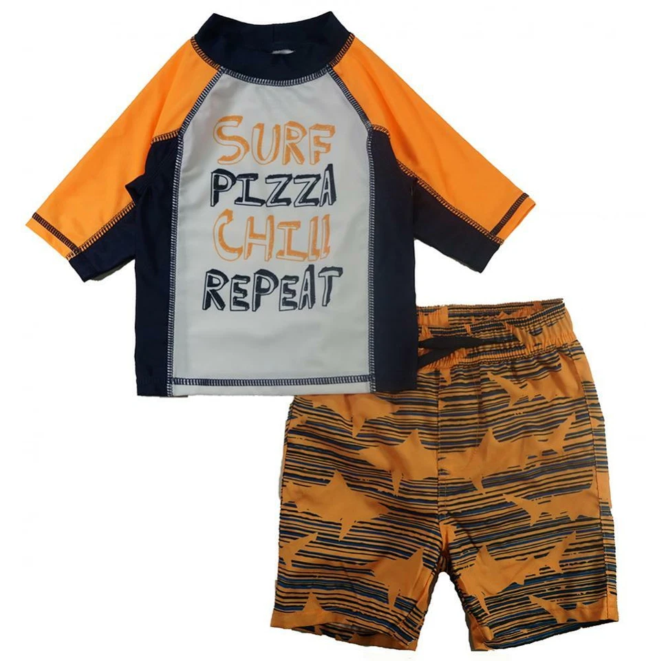 P.S. from Aeropostale Boys Surf Pizza Rashguard Swim Set Size 2T 3T 4T 4 5 6 7 - Image 1 of 1
