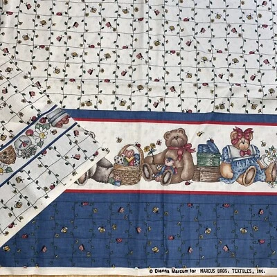 Bears, Bees & Ladybugs Border 1 Yard Dianna Marcum Cotton Fabric - New - Image 1 of 4