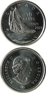 KANADA/CANADA 10 Cents UNC KM# New 'Bluenose Centennial Anniversary 1921 - 2021' - Picture 1 of 1
