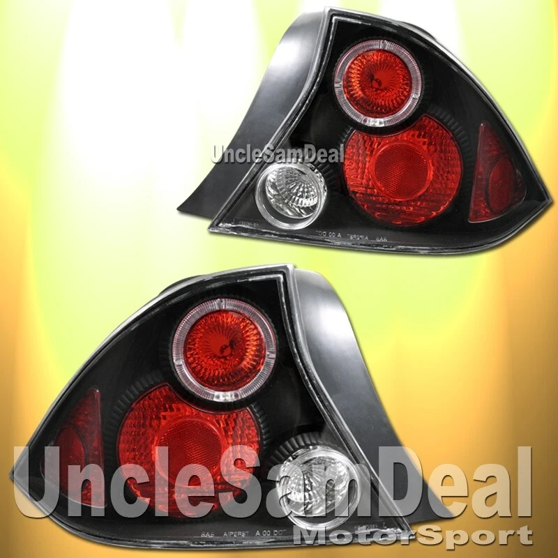 ДЛЯ 01-03 HONDA CIVIC 2DR КУПЕ КРАСНЫЙ HALO ОБОД ЗАДНИЕ ФОНАРИ ЧЕРНАЯ ПАРА - Изображение 1 из 2