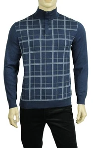 NUEVO SUÉTER SUÉTER PARA HOMBRE TASSO ELBA TEXTURIZADO CON VENTANA AZUL S $75 - Imagen 1 de 3