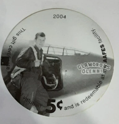 5M5 Capt. C. Yeager  5th Print 5 Cent AAFES  Pogs from  2004  About Uncir. - Image 1 of 2