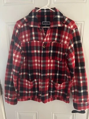 Club Room Shacket Mens Size Small Wool Blend Plaid Flannel Jacket Red White Blue - Image 1 of 4