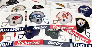 Vintage 1993 NFL Budweiser Bud Light Beer 28 Teams 2-Sided String Banner Flags - Picture 1 of 9