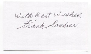 Frank Saucier Signed 3x5 Index Card Autographed Baseball Eddie Gaedel Pinch Hit