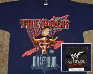CAMISA DE COLECCIÓN 00'S THE ROCK ""MILLENNIUM"" WWF ACTITUD ERA LUCHA LIBRE WWE S/M - Imagen 1 de 4