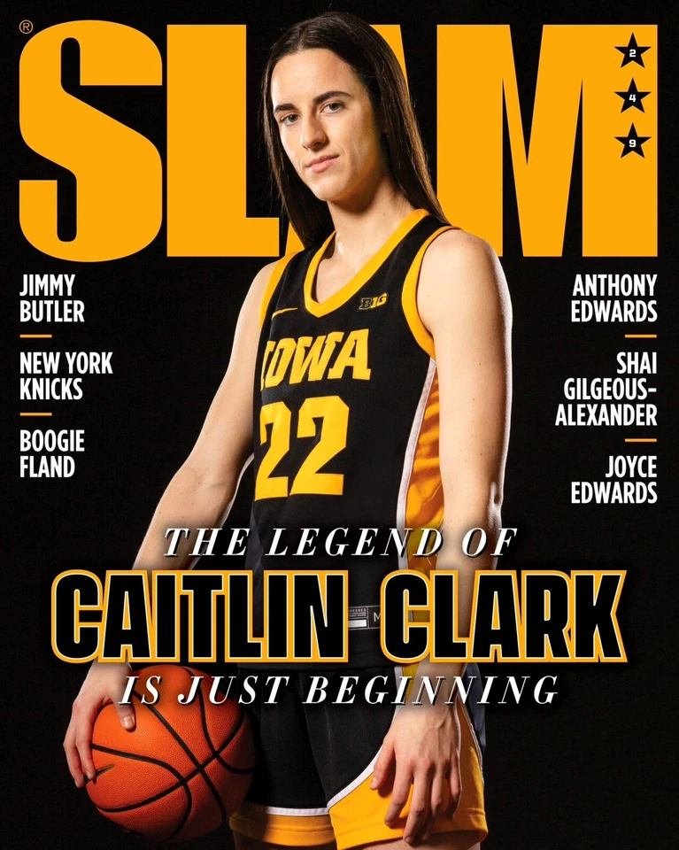 8x10 Photo CAITLIN CLARK Iowa Hawkeyes Basketball NCAA SLAM Magazine Cover - Image 1 of 1