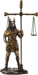 13" Anubis Weighing The Heart On Scale Resin Sculpture Bronze Finish Egyptian St - Picture 1 of 6