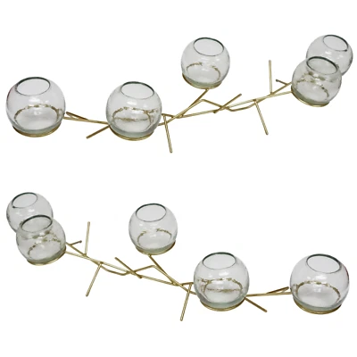 Candelabros votivos de vidrio con base de metal dorado West Elm - (2 paquetes) Foto 1 de 4