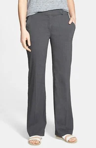 Neu mit Etikett Eileen Fisher graphitgrau gerades Bein Hose Pant Stretch Leinen 6 P $ 228 - Bild 1 von 8