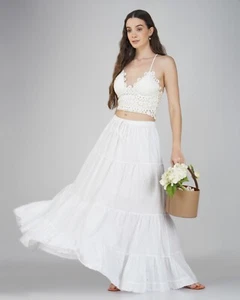 White Skirt for Women Girls Beautiful Elastic waist Fit to all Cheap Price - Bild 1 von 6