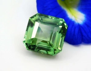Natural 13.00 Ct Certified Teal Green/Blue Sapphire Square Loose Gemstone - Picture 1 of 7