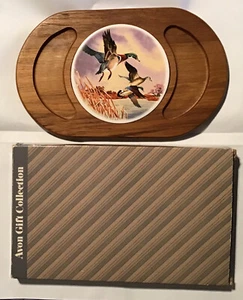 Tablero de queso Avon colección de regalo Country Den con azulejos de cerámica marrones ovalados - Imagen 1 de 6