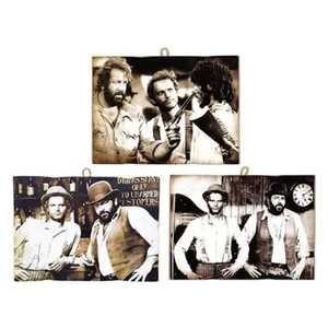 KUSTOM ART 3 Quadretti Bud Spencer e Terence Hill. Stampa su Legno 25 x 18 cm. - Imagen 1 de 2