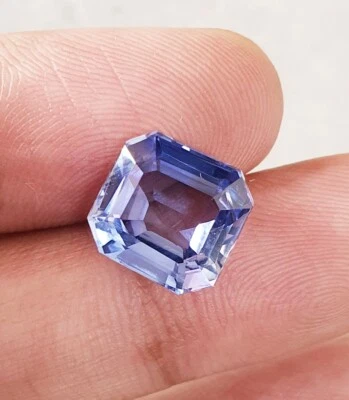 8.53 Ct Flawless Ceylon Cornflower Blue Sapphire Lab Grown Square Cut Loose Gems - Image 1 of 4