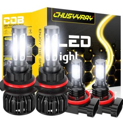 For Nissan Sentra 2000-2003 4x High&Low Beam LED Headlight Fog Light Bulbs Kit - Imagem 1 de 4
