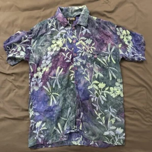 Tropical Tantrum w/ Tie Dye Turtles Button Shirt Size Small Vintage 90s - Picture 1 of 8