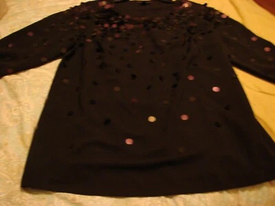 Blusa Camisa Top ALFANI NUEVA Para Mujer Lentejuelas Manga 3/4 Talla OX Foto 1 de 4