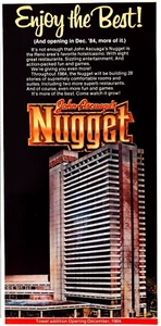 JOHN ASCUAGA'S NUGGET HOTEL & CASINO—RENO NEVADA—VINTAGE 1984 MAGAZINE PRINT AD - Picture 1 of 1