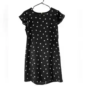 Adrienne Vittadini Size 4 Lightweight cap sleeve Black and White Polka Dot Dress - Picture 1 of 5