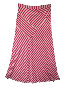 Design History Women Size Missy XXL Skirt Pink and Grey Long and Striped - Picture 1 of 11