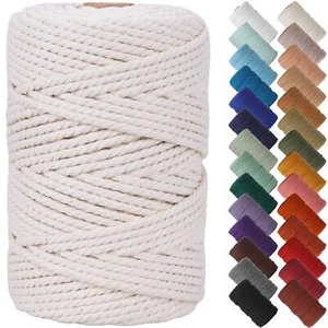 Natural Color Macrame Cord 4mm x 109 Yards Colored Cotton Craft Cord - Picture 1 of 4