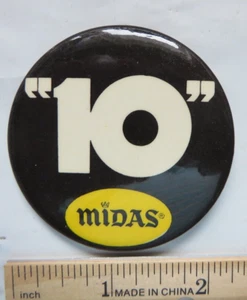 Midas 10 Vtg Pinback Button Pin - Picture 1 of 2