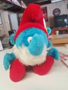 Vintage 1979 Peyo Papa Schlümpfe Wallace Berrie Plüschpuppe Spielzeug 10 Zoll Anzeige lesen!  - Bild 1 von 5
