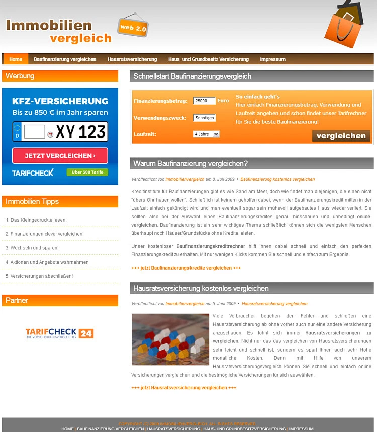 Immobilien Vergleichsportal  - PHP-Script - Bild 1 von 1