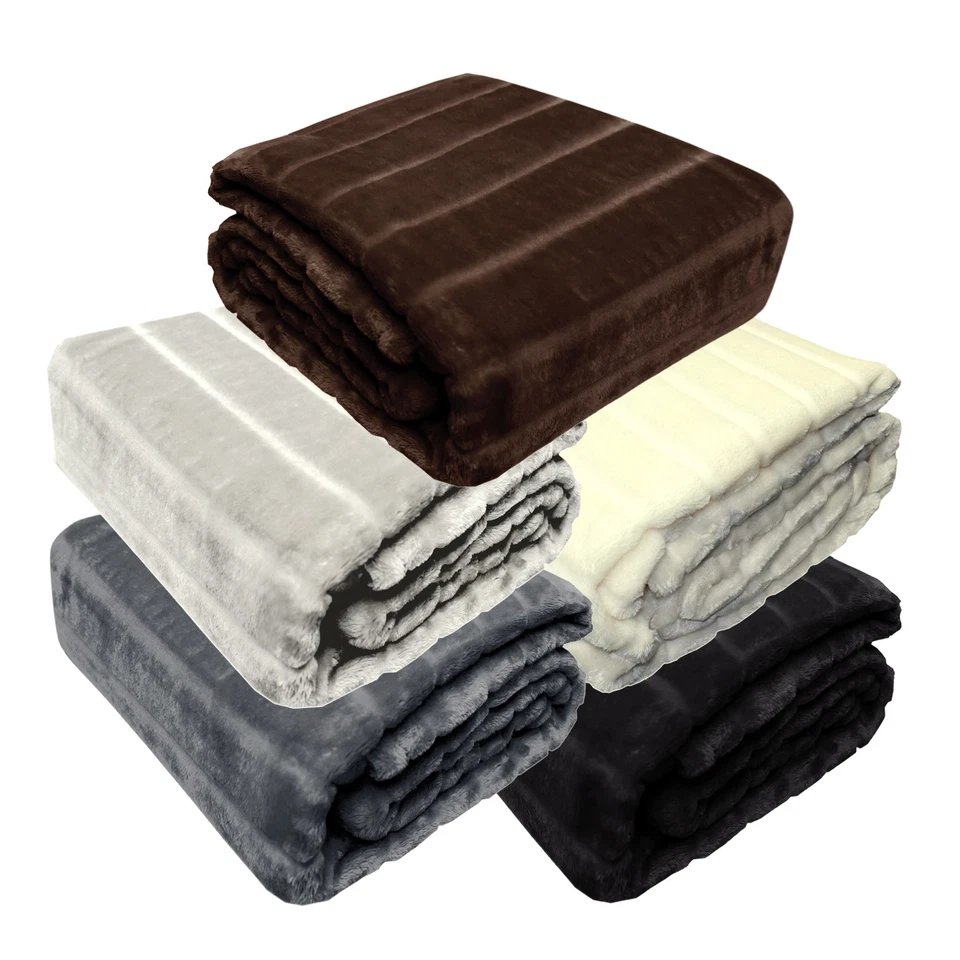 Decke 150x200 cm Cashmere Touch Plüsch Kuscheldecke einfarbig Plaid Nerz Optik - Bild 1 von 1