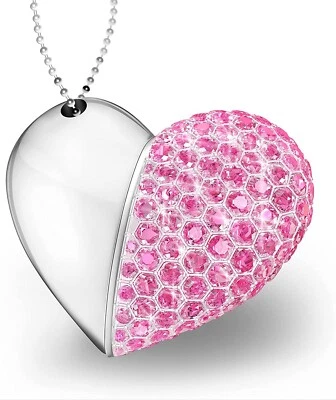 KEXIN Chiavetta Usb a Forma Di Cuore 64GB Pen Drive Collana San Valentino Regalo