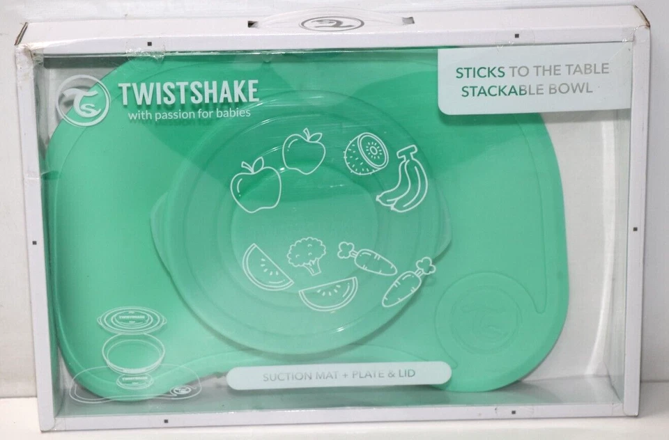 Twistshake Click Mat 38x25 cm Tischset und Versiegelt Kinder Teller mit PP ,Grün - Bild 1 von 1