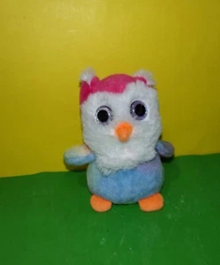 6" Russ Owl Plush Moonbeam Tie Dye Stuffed Animal Rainbow Bird Glitter Eyes - Picture 1 of 2