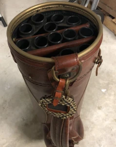 vintage made in usa brown golf bag With Cover - Picture 1 of 11