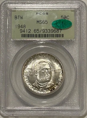 1948 P Booker T Washington Silver Half Dollar PCGS MS65 CAC OGH Only 8k Minted - Image 1 of 4