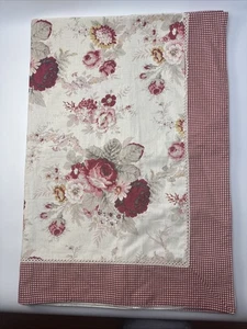 Waverly Norfolk Rose Tablecloth  56”x80”Red Gingham Floral Garden Rectangle - Picture 1 of 6