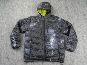 Hawke & Co Jacket Mens Large Black Lightning Print Thermal HK Insulation Puffer - Picture 1 of 9
