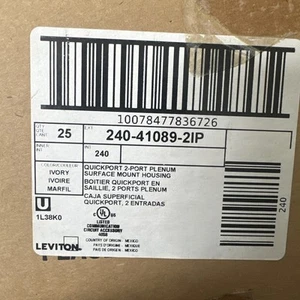 41089-2IP Leviton Surface-Mount QuickPort Box, 2-Port, Ivory - 25 PACK - Picture 1 of 2