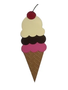 Ice Cream Cone Paper Piece Die Cut Handmade For Scrapbooking & Card Making - Picture 1 of 5