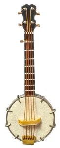 Dolls House Banjo Cream Miniature Music Room School Instrument 1:12 Scale - Picture 1 of 7