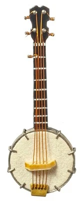 Dolls House Banjo Cream Miniature Music Room School Instrument 1:12 Scale - Image 1 of 4
