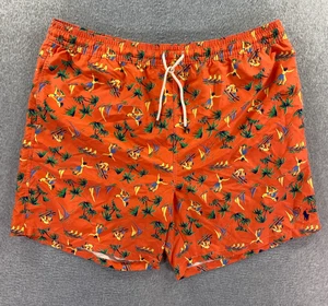 Men’s XLT Polo Ralph Lauren Orange Tropical Print Mesh Lined Swim Trunks NWOT - Picture 1 of 14
